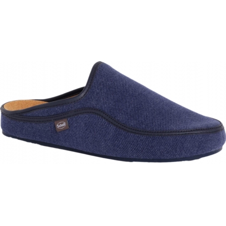 BRANDY Pantofole Ciabatte Uomo Scholl Pantofole in Tessuto e Microfibra Color Blue -