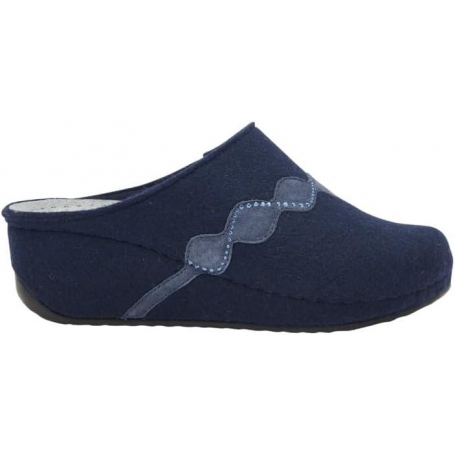 INVERNESS STRASS WEDGE Calzature Scholl Donna in Lana e Pelle Scamosciata  Color Navy Blue