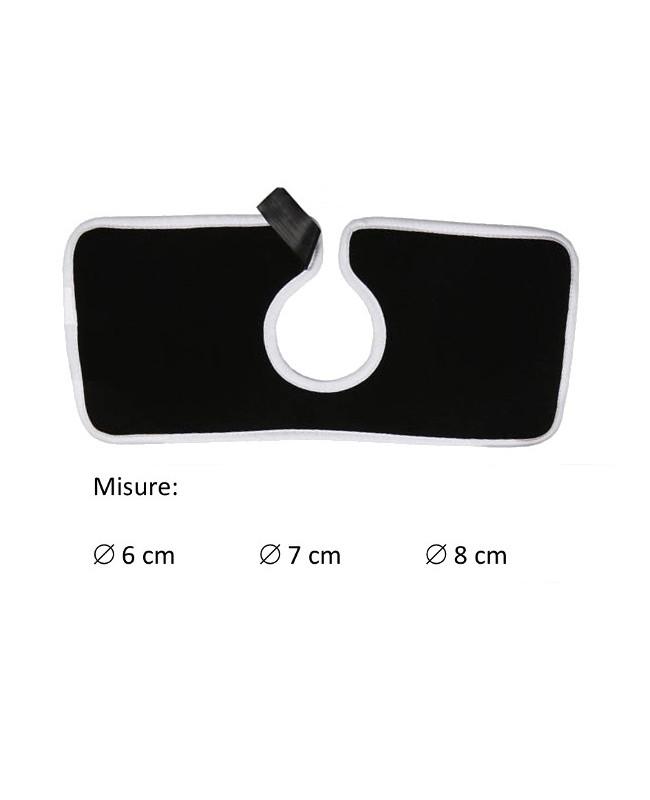 Orione Safte Davantino con foro ricambio per fascia stomia diametro 6 7 e 8 cm NERO